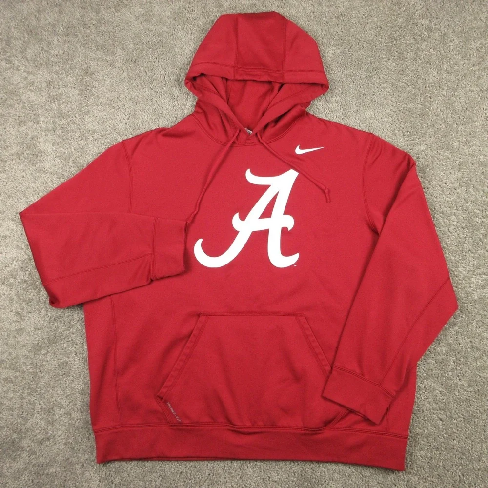 Alabama Crimson Tide Sweater Mens 2XL Red Hoodie Sweatshirt Nike Thermafit NCAA